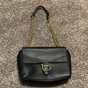 Nine West black/ gold chain crossbody purse